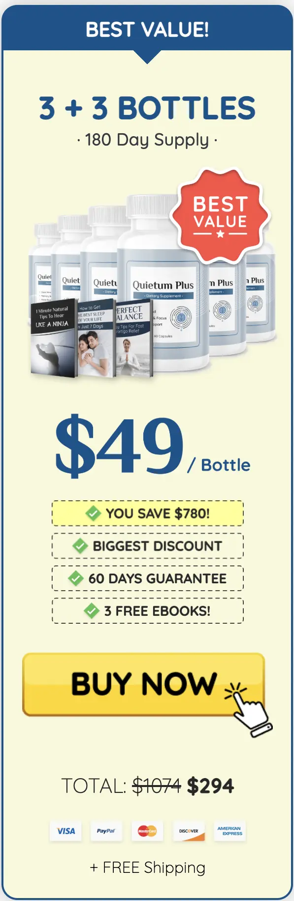 Quietum Plus order six bottles